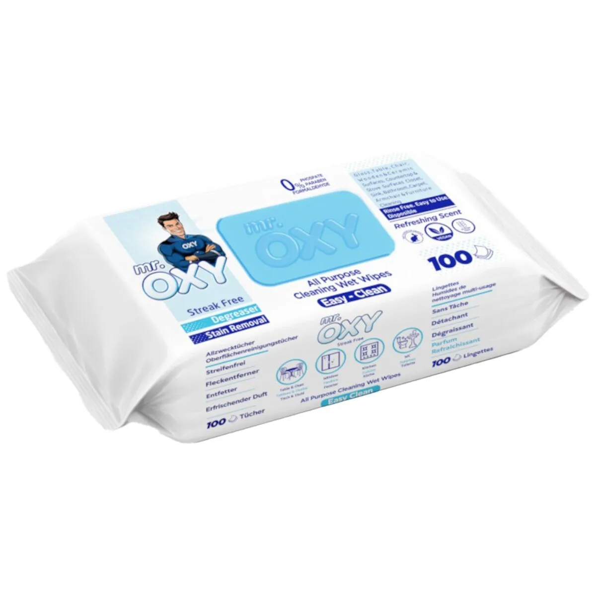 Mr.Oxy Easy Clean Multi-Surface nedves törlőkendők 100db