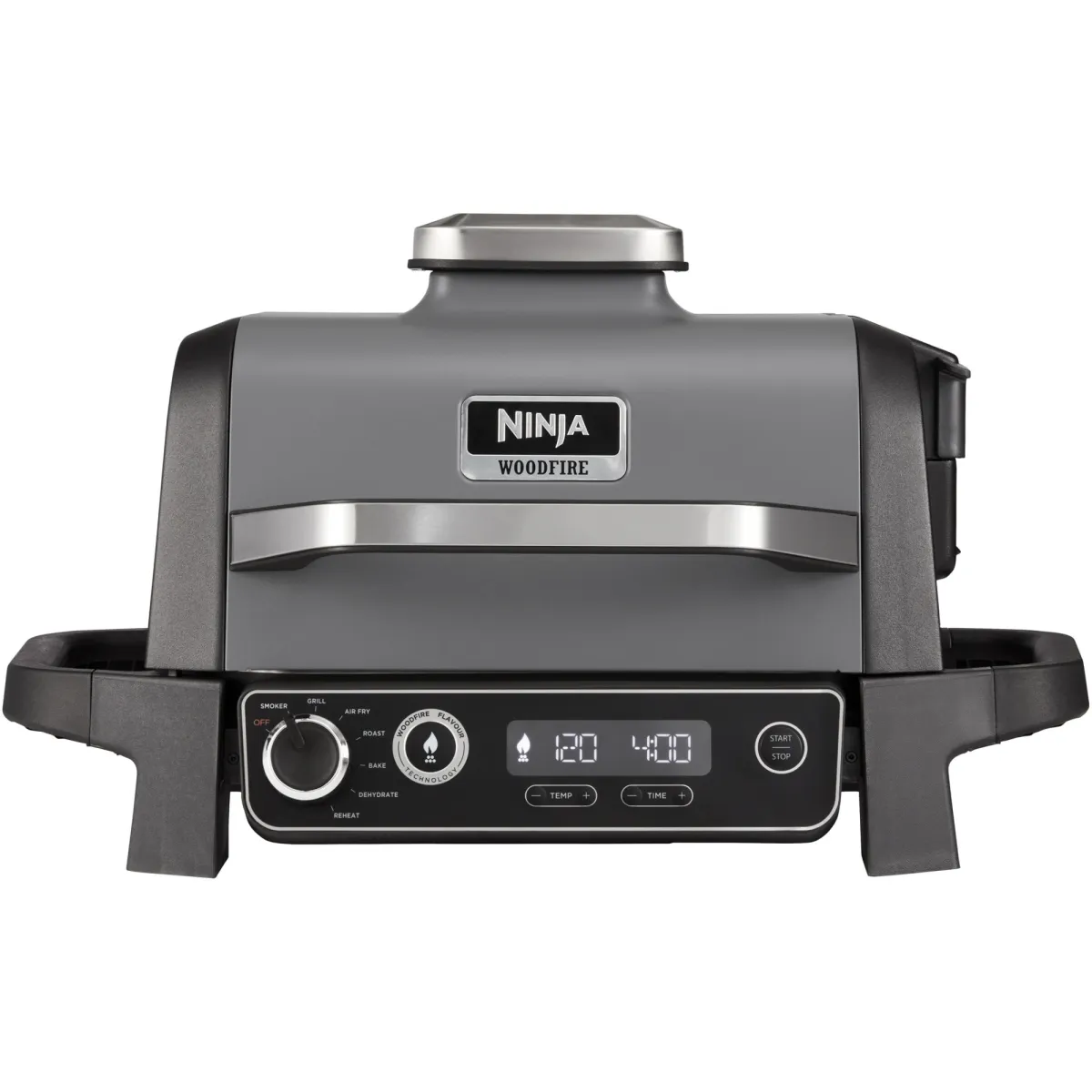 Ninja Woodfire OG701EU, Elektromos grill és füstölő, 2400w, 7 főzési funkció, szürke
