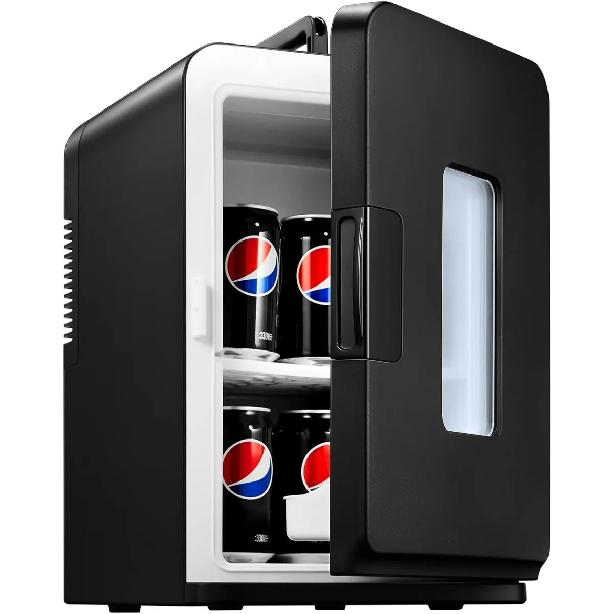 NORTHCLAN mini autós hűtőszekrény, 15L, 220V AC/12V, DC autós és otthoni használatra, hordozható hűtőszekrény gyors fűtéssel és hűtéssel, tökéletes italokhoz, kozmetikumokhoz, harapnivalókhoz, Max és Eco módokhoz, fekete