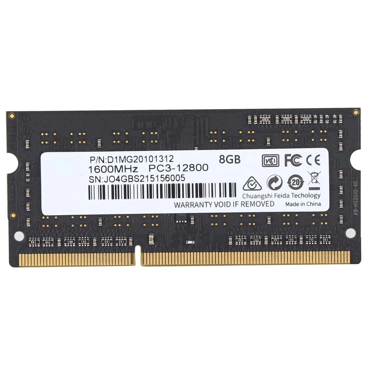 Notebook memória, DDR3-1600MHz, vékony kialakítás, alumínium, PC3-12800