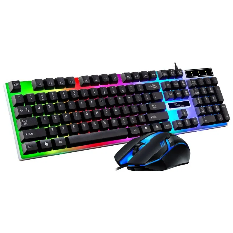 OEM Vezetékes egér és billentyűzet készlet, LED, mechanikus billentyűzet, gamer/irodai, fekete