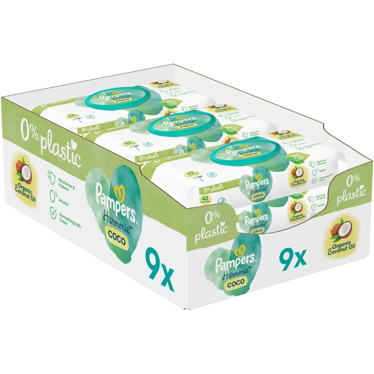Pampers Harmonie Coco Nedves Törlőkendő, 9 Csomag = 378 db