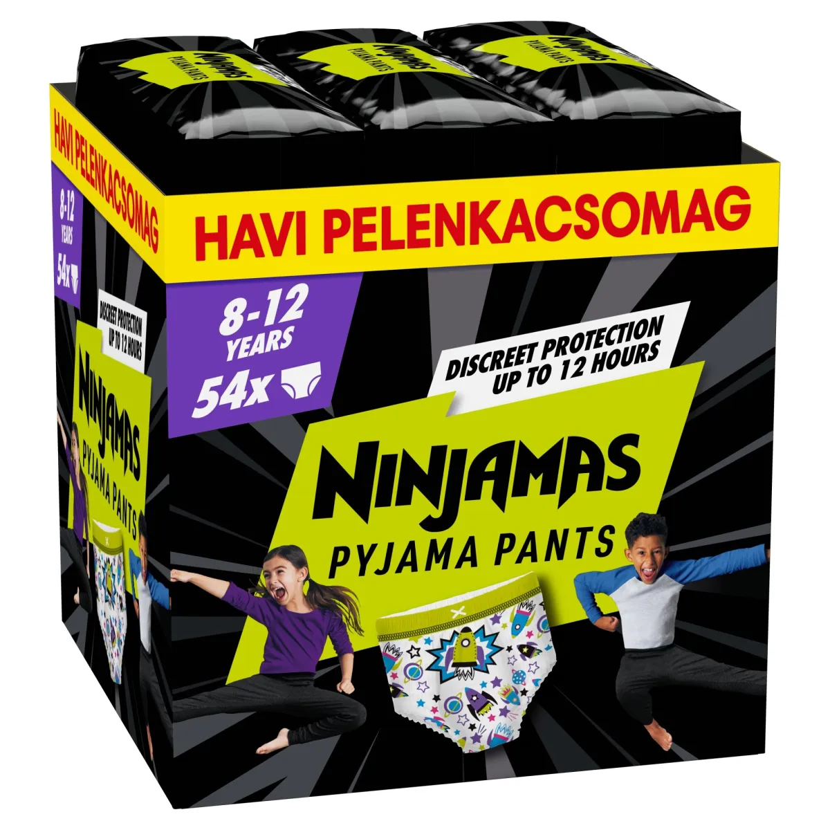 Pampers Ninjamas Pyjama Pants éjszakai bugyipelenka űrhajós 8-12, 27-43 kg, 54 db