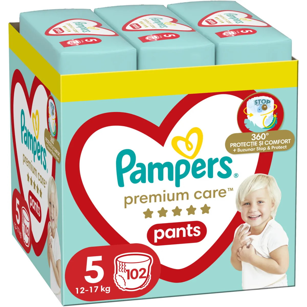 Pampers Premium Care Pants bugyipelenka, Junior 5, 12-17 kg, havi pelenkacsomag, 102 db