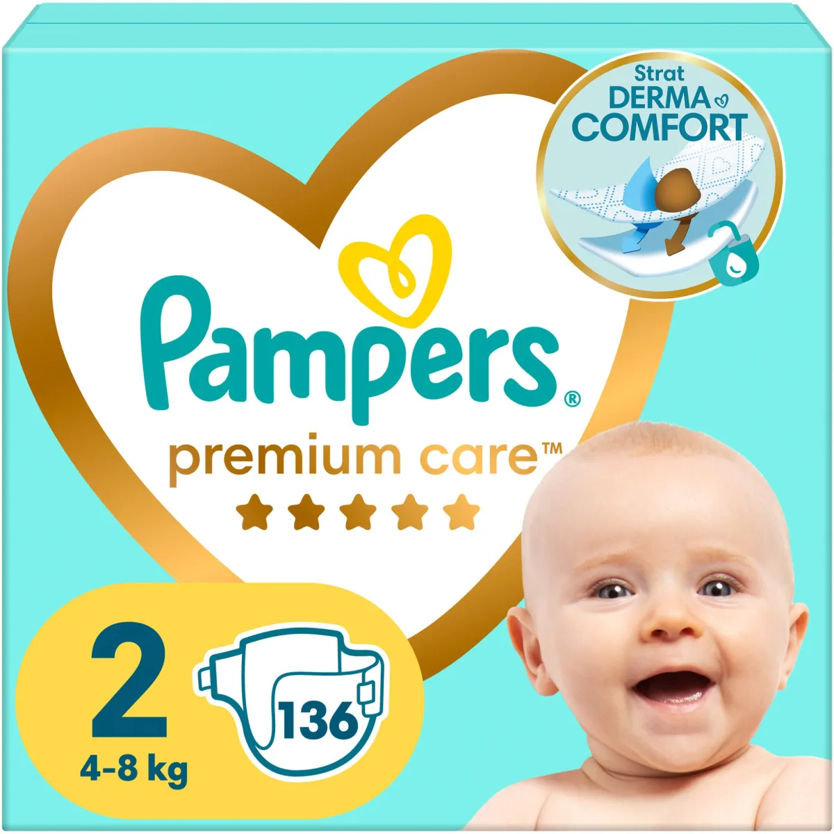 Pampers Premium Care pelenka, Mini 2, 4-8 kg, Mega box, 136 db