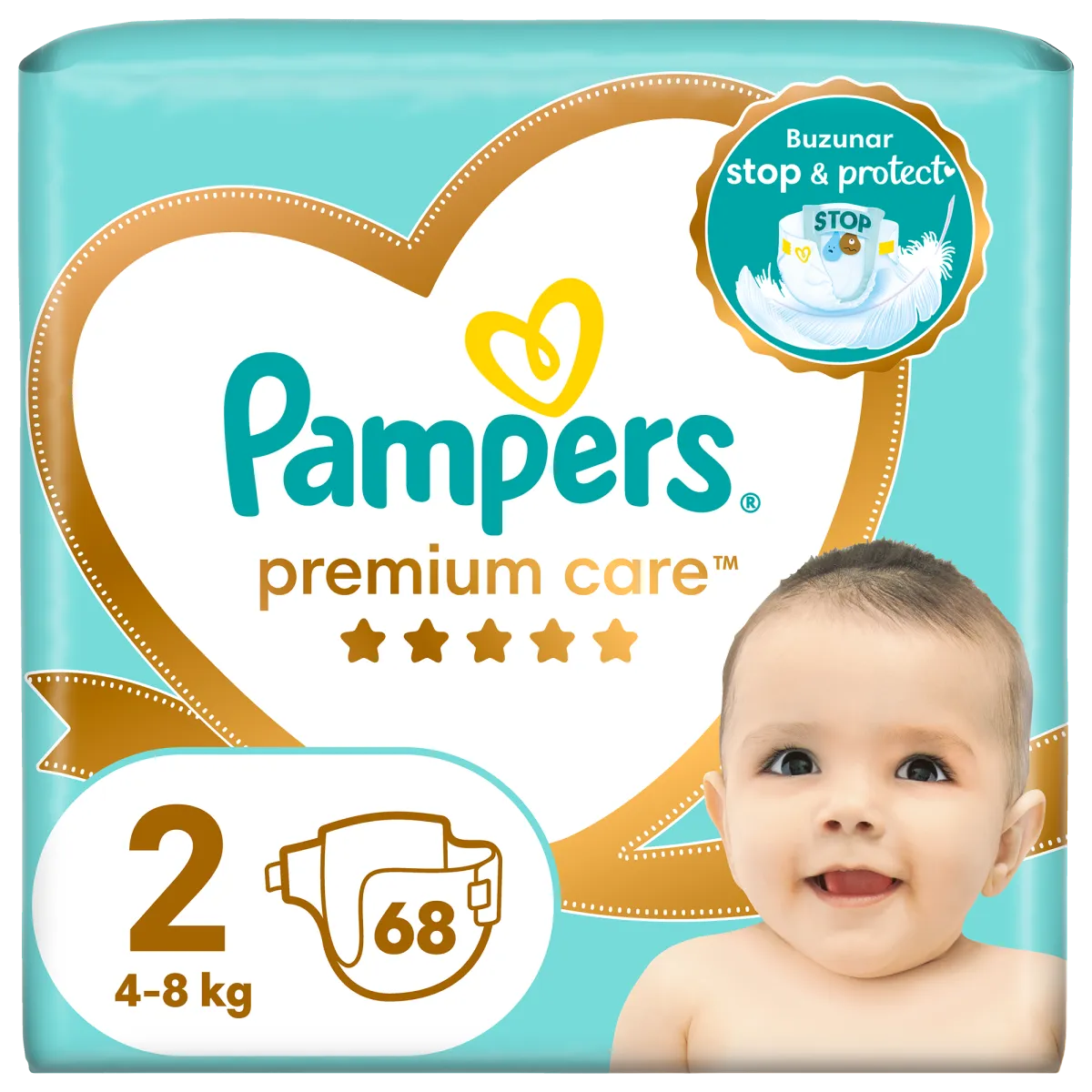 Pampers Premium Care pelenka, Mini 2, 4-8 kg, Value Pack, 68 db