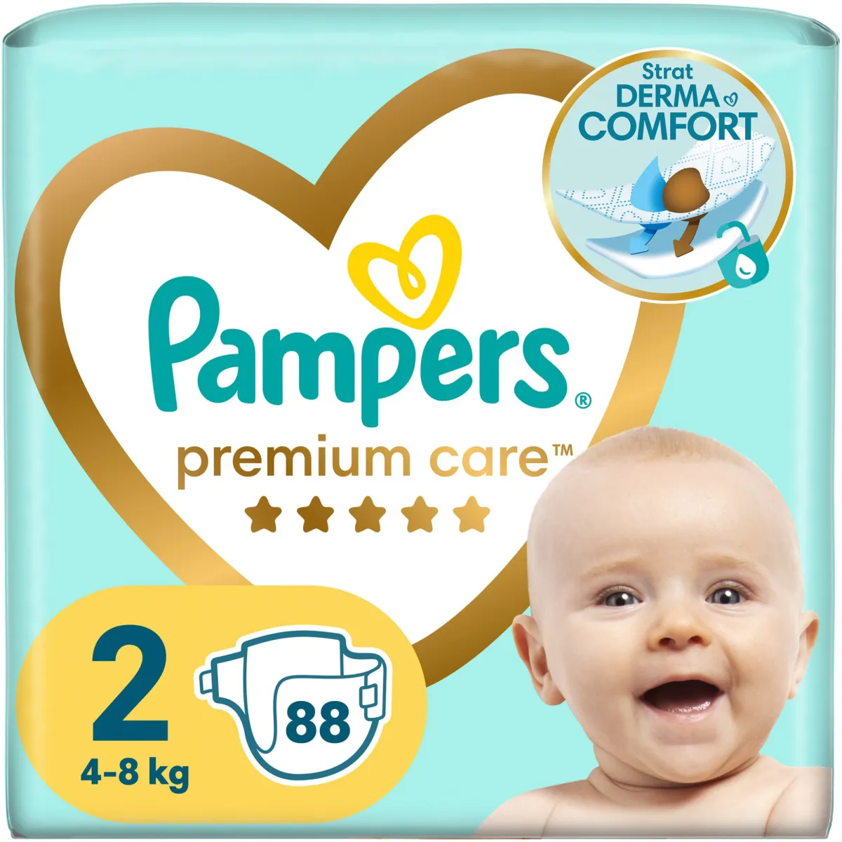 Pampers Premium Care pelenka, Méret: 2, Újszülött, 4-8 kg, 88 db