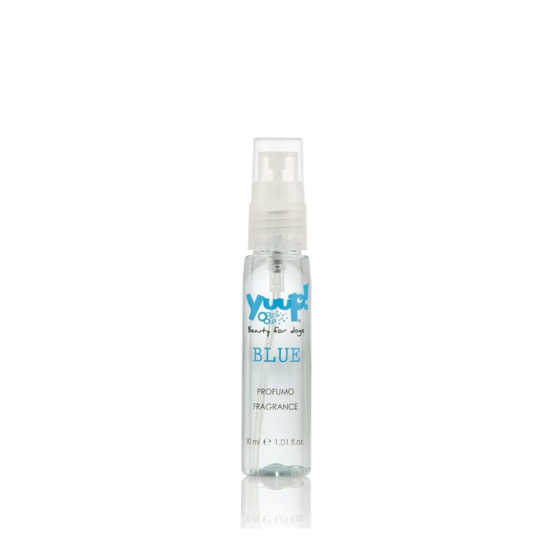 Parfüm kutyáknak és macskáknak Yuup!, hínár, gyöngyvirág és vetiver friss illata, kék, 30 ml