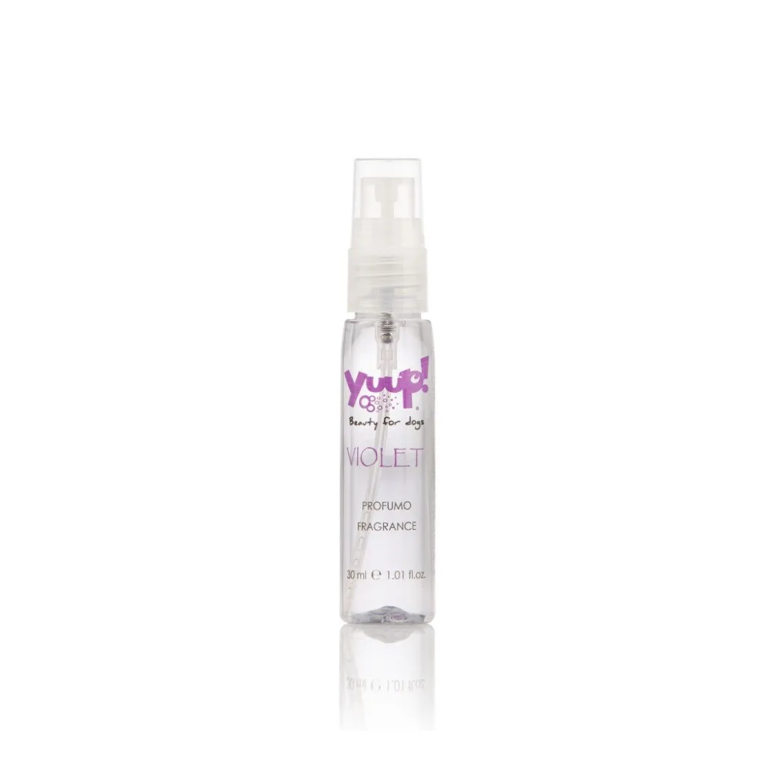 Parfüm kutyáknak és macskáknak Yuup!, rózsa, jázmin, orgona és fehér pézsma domináns aromája, Violet, 30 ml