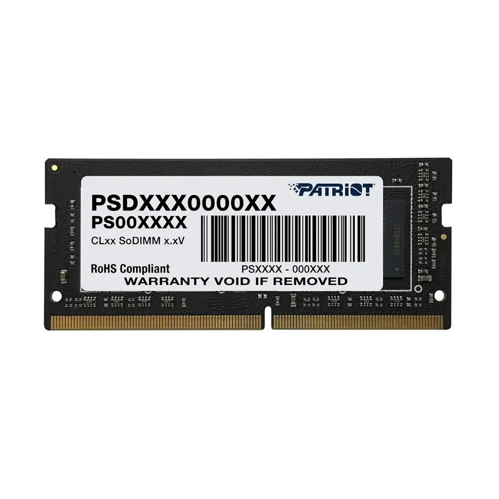 Patriot notebook memória, soddr DDR4, 8GB, 2666Mhz, CL19, 1.2V, PSD48G266681S