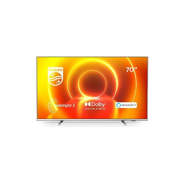 Philips Smart TV LED 4K UHD, Ambilight átlós 70", P5 processzor, tökéletes kép, Alexa, kompatibilis Youtube/Netflix, fehér