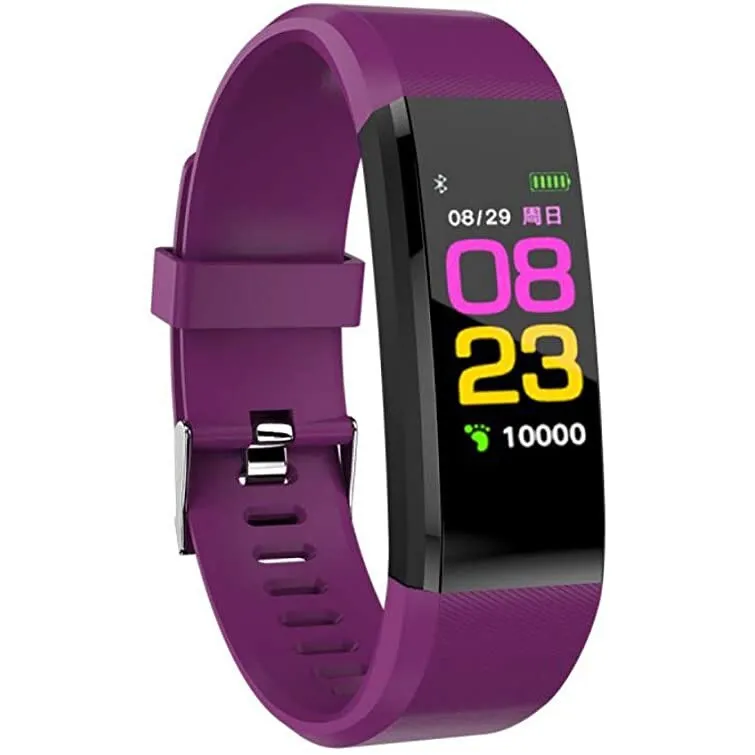 Pimpom 115 Plus Okos Karkötő, iOS / Android, Bluetooth-kapcsolat, Vízálló, Vér, Pulzus, Tracker, Lépésszámláló, Lila