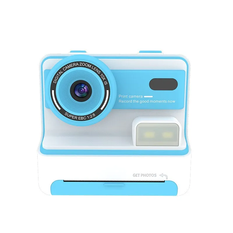 Polaroid kamera gyerekeknek, 2 db "4" IPS HD képernyő, kettős elülső és hátsó kamera, 3600w pixel, 1200mah akkumulátor, hőnyomtatás