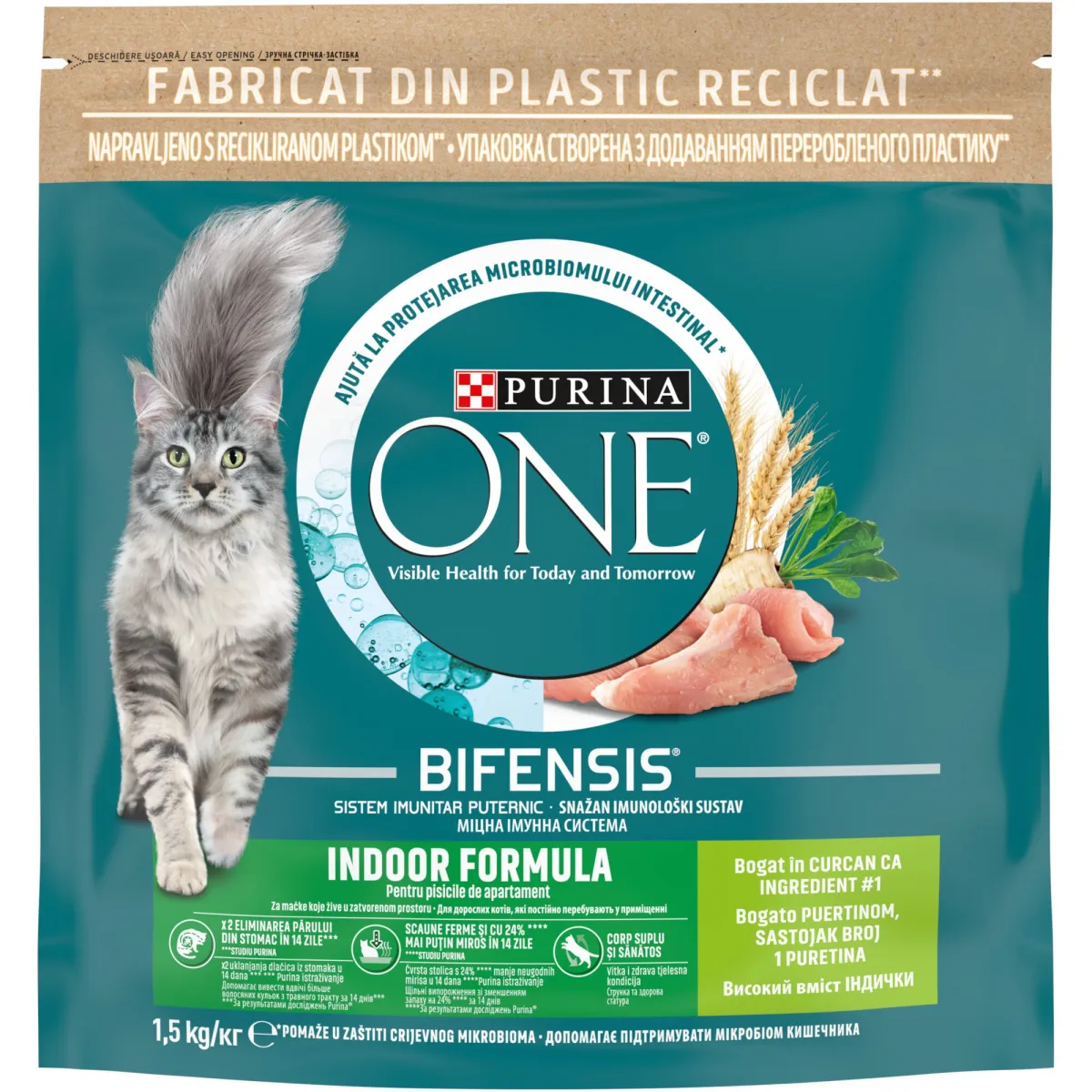 Purina ONE Indoor száraz macskaeledel, pulyka, 1,5 kg