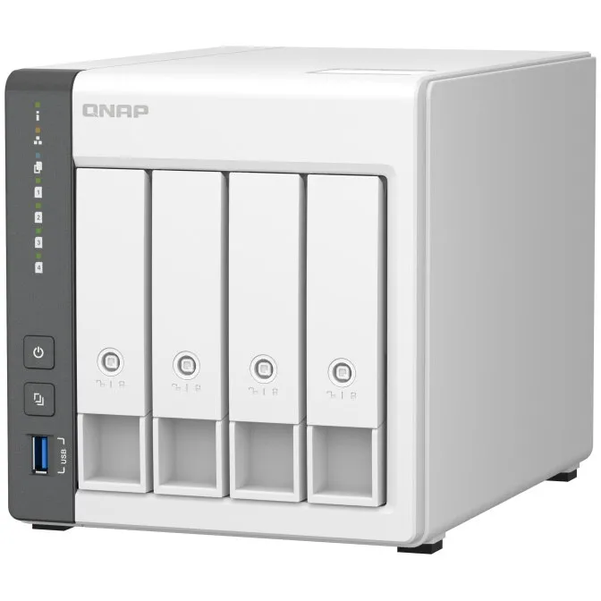 Qnap TS-433 NAS, 4-magos ARM Cortex-A55 2GHz-es processzorral, 4 rekesz, 4GB DDR4, 2,5 GbE port