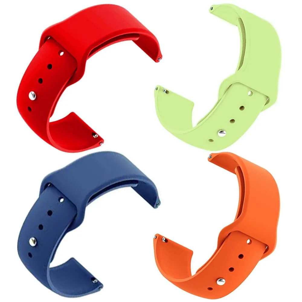 Óraszíj, Okosórához, szilikonból, 4 db, szélessége 22mm, kompatibilis Samsung Galaxy Watch 45/46 mm/ Gear S3, Huawei Watch GT 2 46mm/ GT 3 46mm/ GT 2 Pro/ GT 2e/ Amazfit GTR 47mm 2 / 2Pro/ 3/3Pro/4, Moto 360, Xiaomi óra, Garmin 47mm, OptimStar