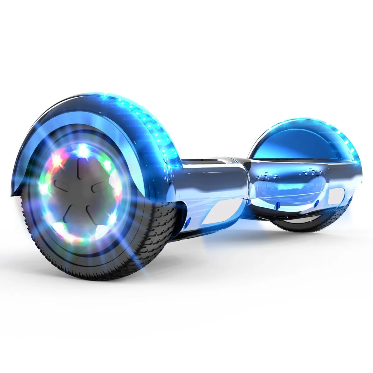 RCB hoverboard, beépített Bluetooth hangszórók, LED a kerekeken, 10-12 km maximális sebesség, 3-4 órás kapacitás, IP54, kék