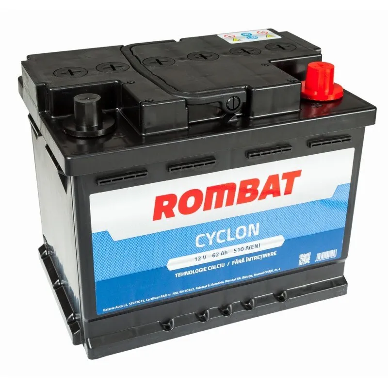 Rombat Cyclon Autó akkumulátor, 62Ah, 510A, 12V