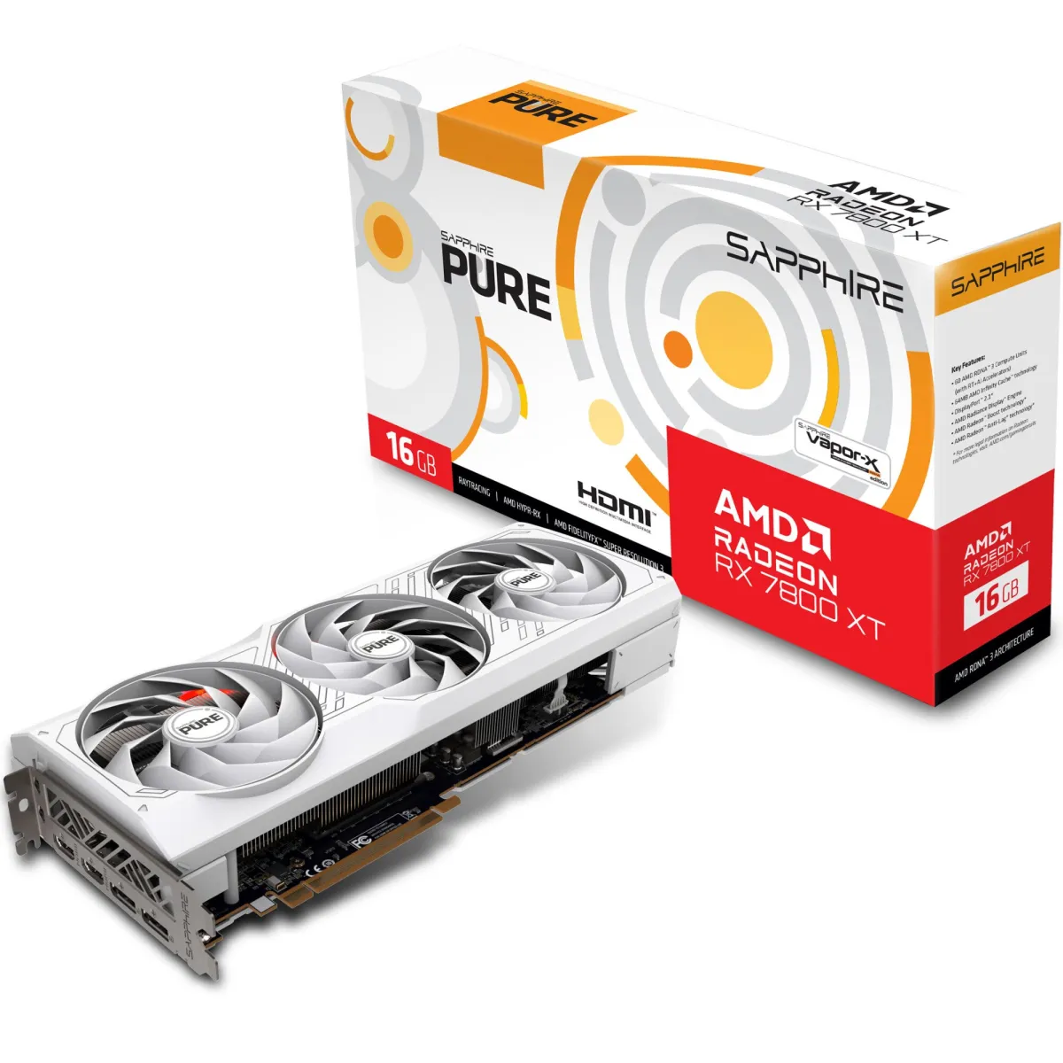 Sapphire AMD RX 7800 XT videokártya, 16GB GDDR6