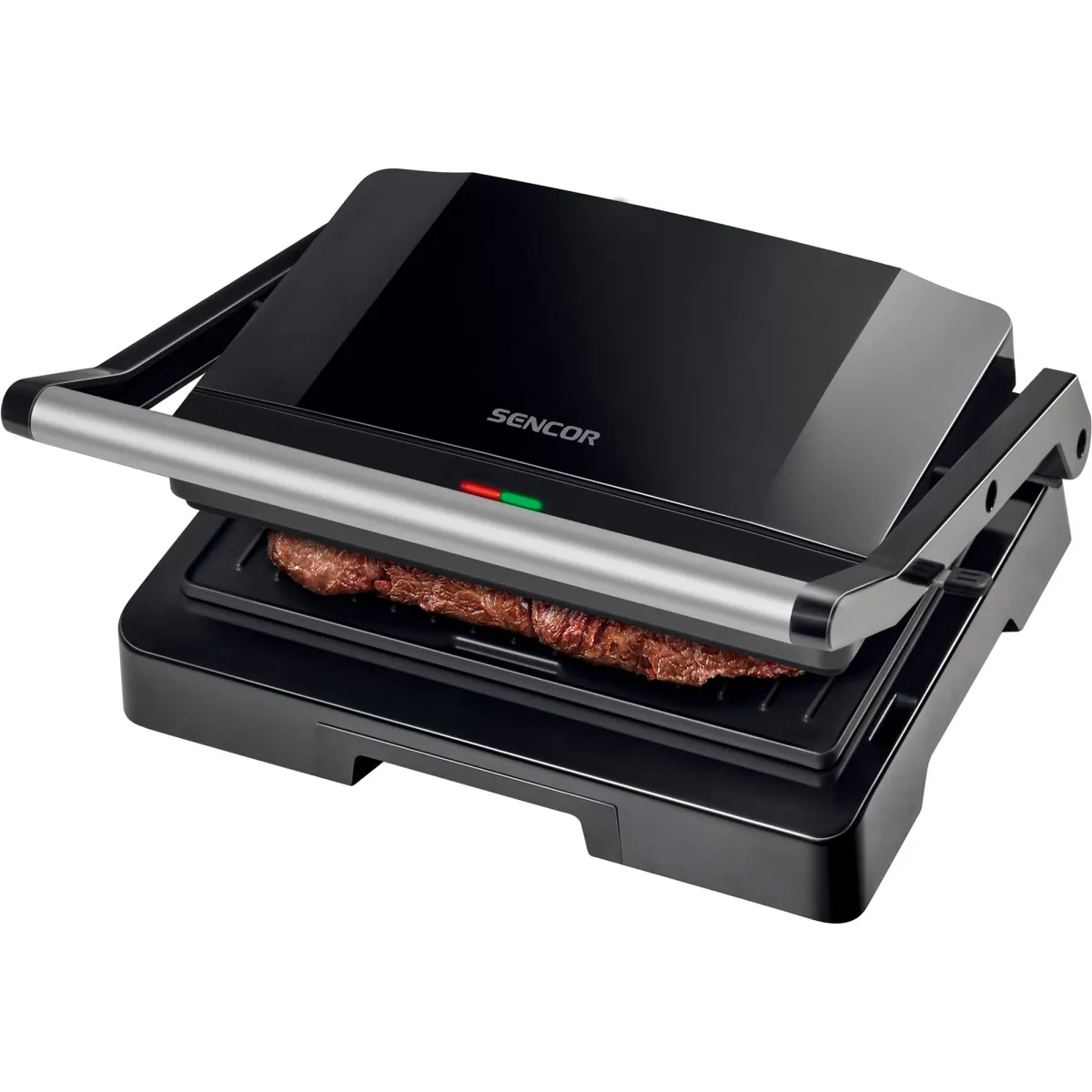 Sencor SBG 2070SS Kontakt grill, CoolTouch ház, Tapadásgátló felület, 1000W, Fekete