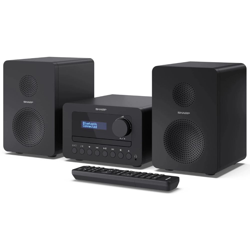 SHARP XL-B514(BK) Tokyo FM bluetooth mikrohifi rendszer, fekete fa hangszórókkal