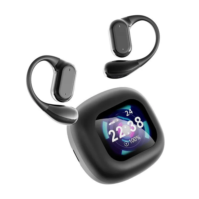 SonicEdge Q18 Kijelzős bluetooth fülhallgató, ANC zajszűréssel, fekete MZS-334