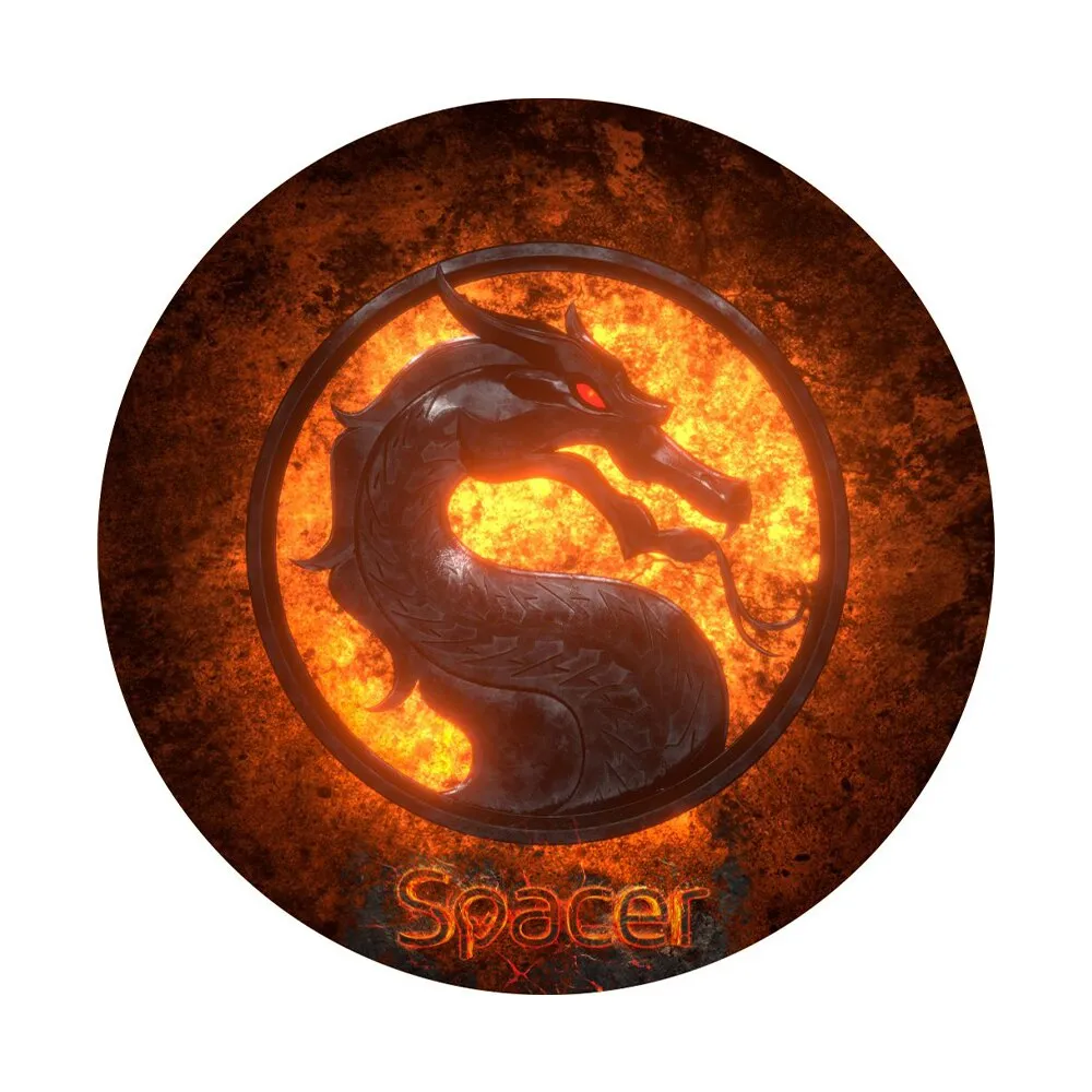 SPACER szőnyeg gaming székhez, parketta védelem, gumi és textil anyag, 1200 x 3mm, kerek, DRAGON "SPFP-DRAGON-120"