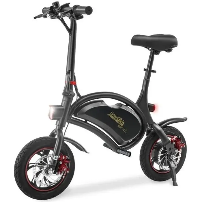 Összecsukható elektromos kerékpár Urbanglide Bike 120s, 350 W, 12'', 25 km/h, Akkumulátor 5, 2 Ah, Autonómia 18 km, Fekete