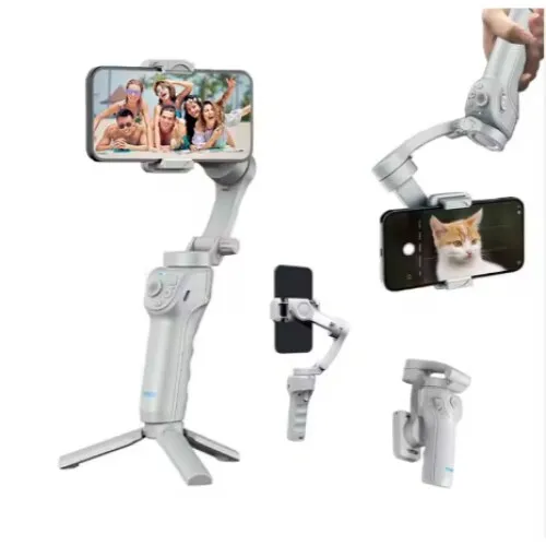 Stabilizátor telefonhoz, GoPro, Insta360, Gimbal IOS és ANDROID alkalmazással, 3 tengelyes stabilizátor, arc- és tárgykövetés, rázás, bluetooth kapcsolat