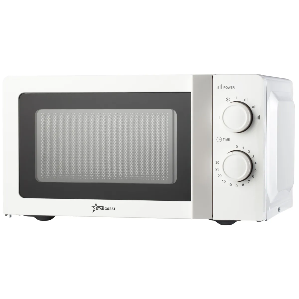 STARCREST SMW-2010WH Mikrohullámú sütő, 700 W, 20 L űrtartalom, Mechanikus vezérlés, 6 fokozat, fehér