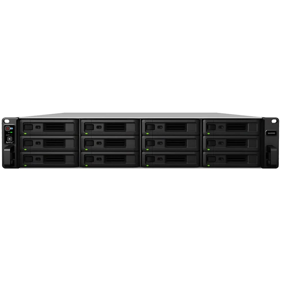 Synology SA3200D NAS, Intel Xeon D-1521, 8GBDDR4, 12 rekesz, 4 x RJ45 1GbE Lan, 2 x RJ45 10GbE lan, 500W