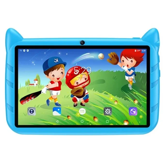 Tablet gyerekeknek, 7 hüvelykes, 5G WiFi, négymagos Android, 4 GB RAM 64 GB ROM, online szülői felügyeleti mód, Bluetooth, WiFi, kék, védőtokkal