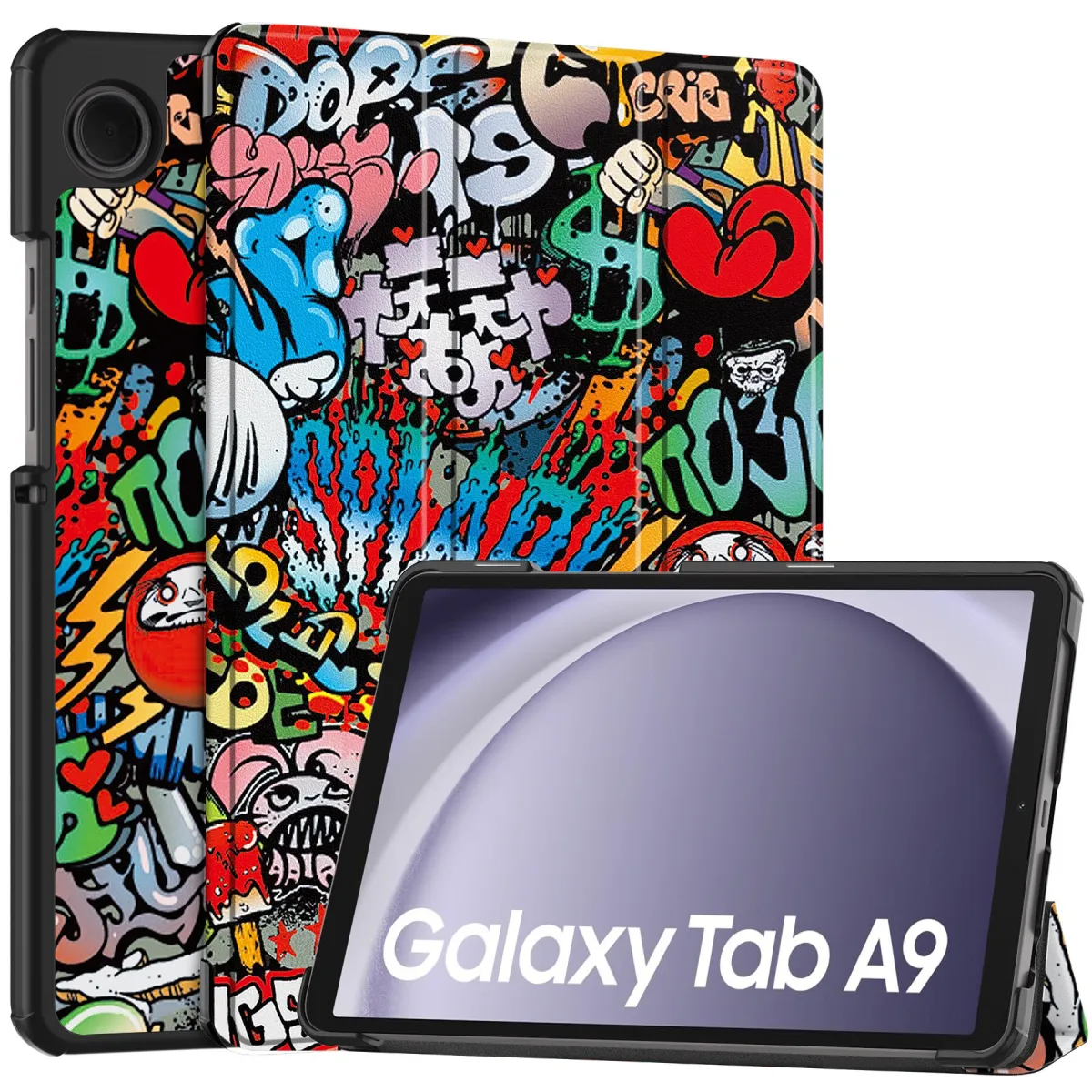 Tablet védőtok, Ökológiai bőr, Kompatibilis a Samsung Galaxy Tab A9 8.7" Multicolor telefonnal