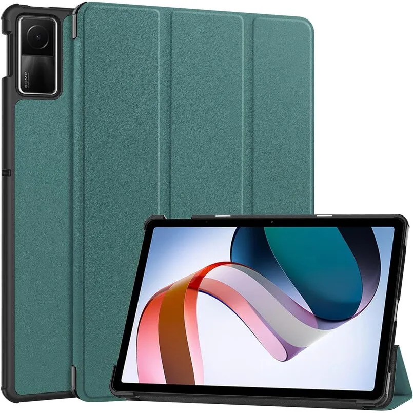Tablet védőtok, Ökológiai bőr, Kompatibilis a Xiaomi Redmi Pad SE 11" zöld