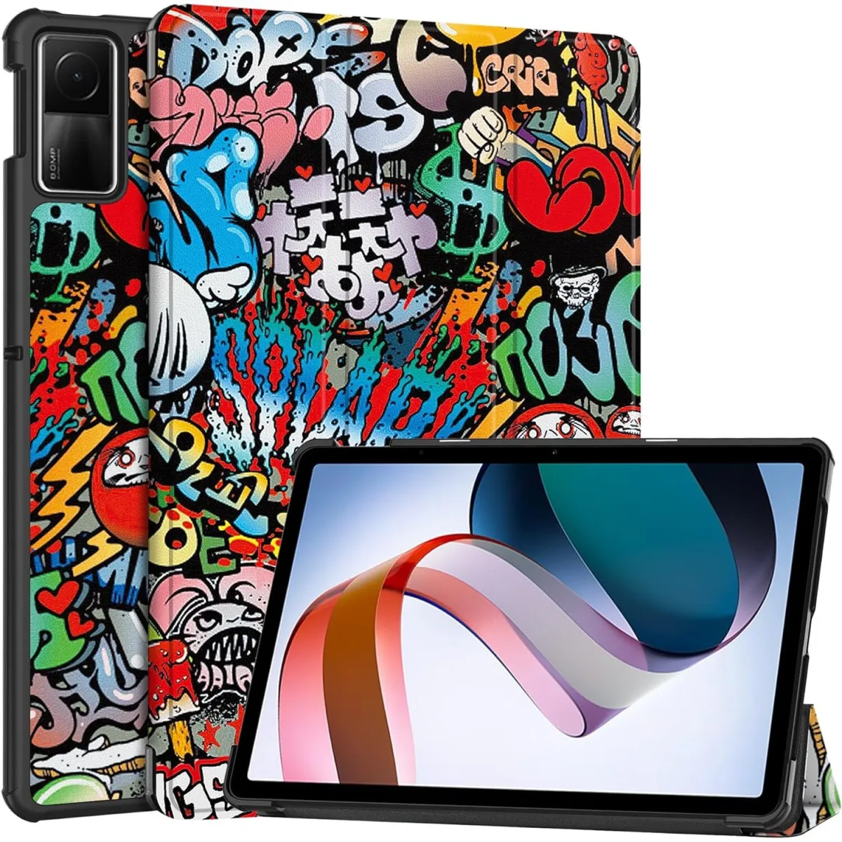 Tablet védőtok, Ökológiai bőr, Kompatibilis a Xiaomi Redmi Pad SE 11" Multicolor készülékkel