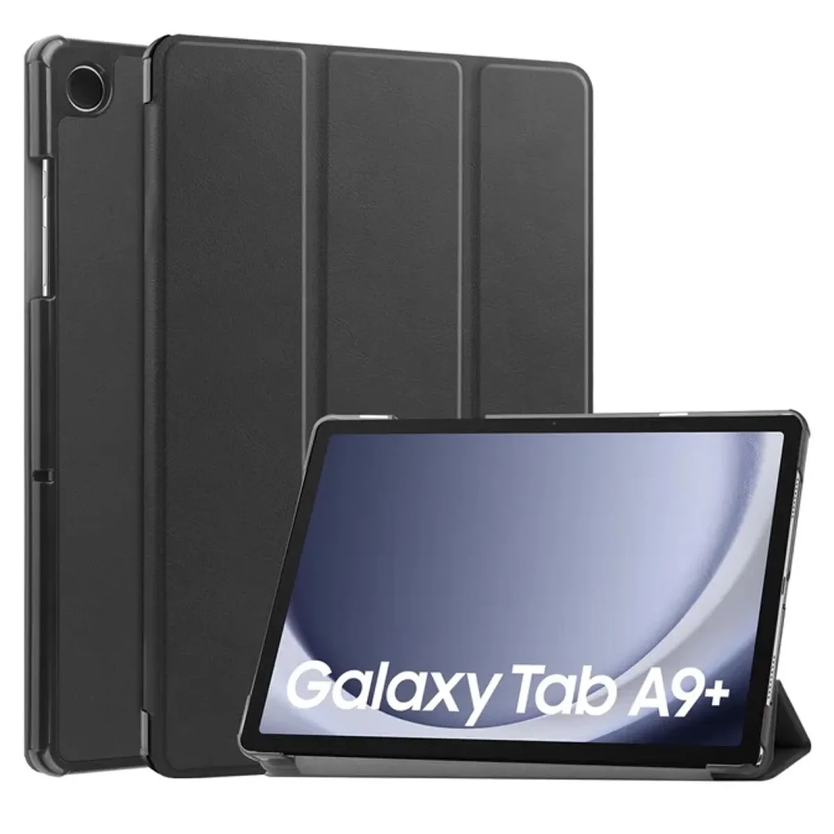 Tabletborító, SINBINTA, Kompatibilis a Samsung Galaxy Tab A9 Plus/A9+ 2023 készülékkel, 11'', Alvás/ébresztő funkció, Ütésálló, Kopásálló, Könnyen felszerelhető, Hordozható, Ergonomikus kialakítás, TPU/Ökológiai bőr, Fekete