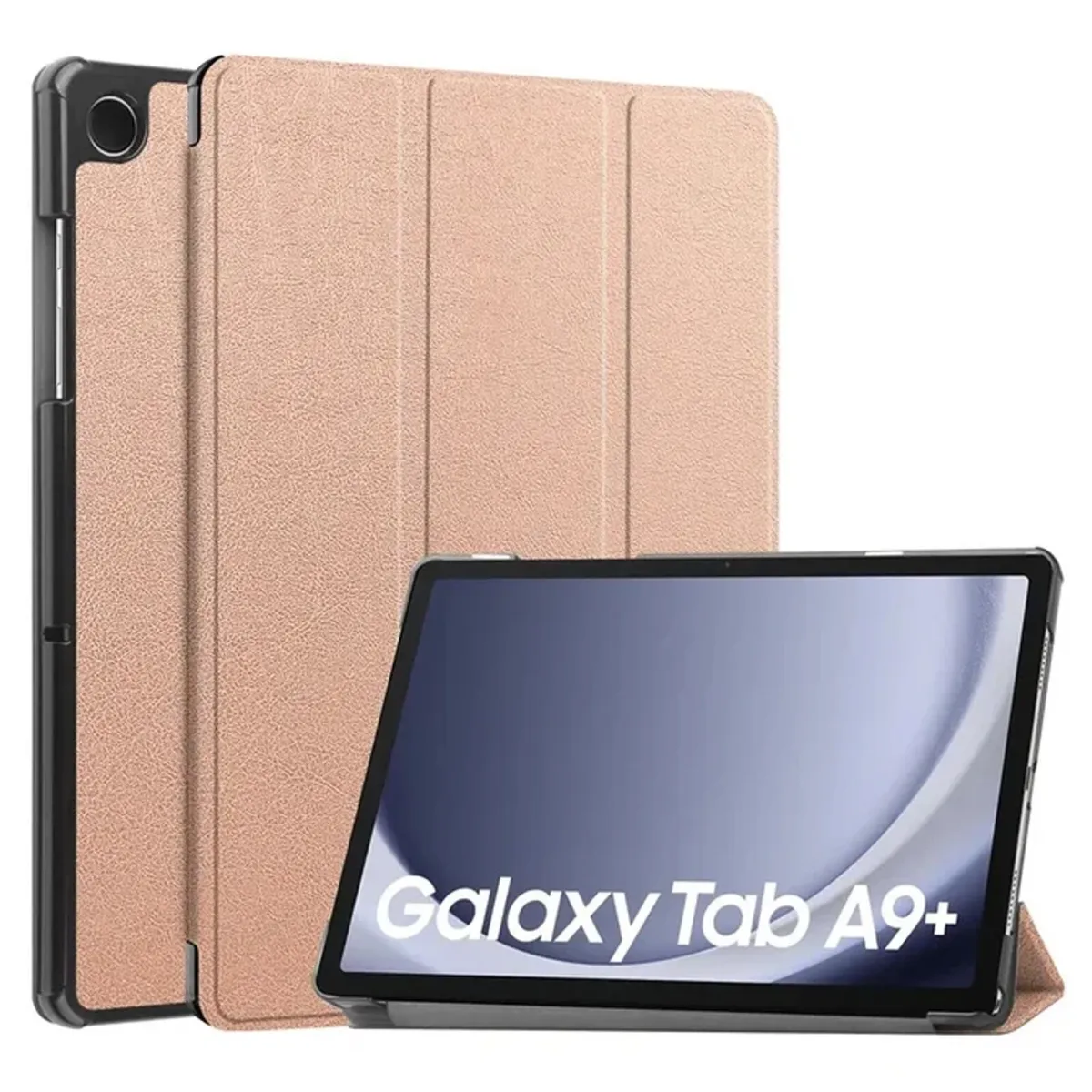 Tablettok, SINBINTA, Kompatibilis a Samsung Galaxy Tab A9 Plus/A9+ 2023 készülékkel, 11'', Alvás/ébresztő funkció, Ütésálló, Kopásálló, Könnyen telepíthető, Hordozható, Ergonomikus kialakítás, TPU/Ökológiai bőr, Rose Arany