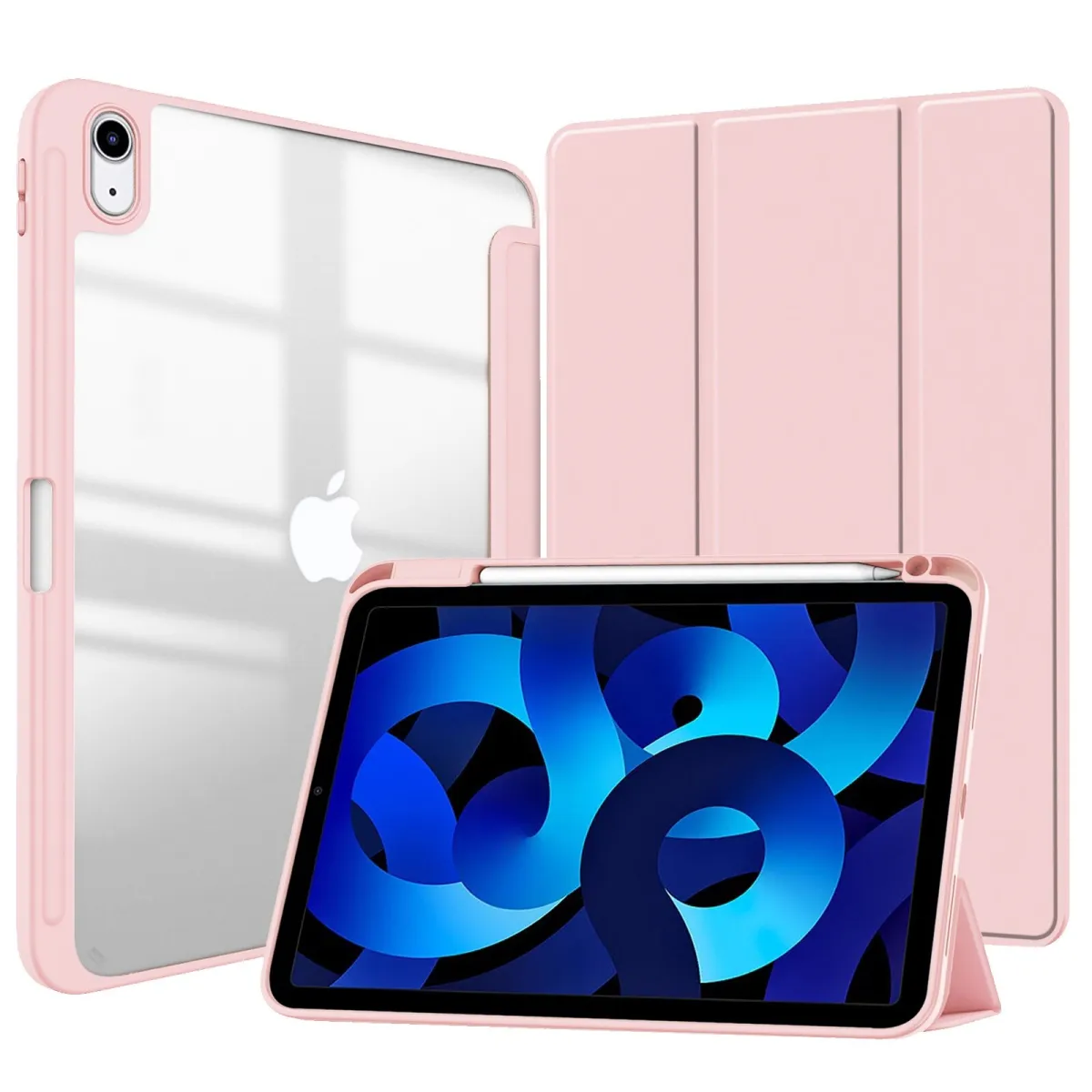 Tablettok, SINBINTA, Kompatibilis Apple iPad Air 4/5/pro11, 10,9'', Tolltartó, Mágneses rögzítés, Ütésálló, Könnyen felszerelhető, Hordozható, Ergonomikus kialakítás, TPU/Akril/Ökológiai bőr, Rózsaszín