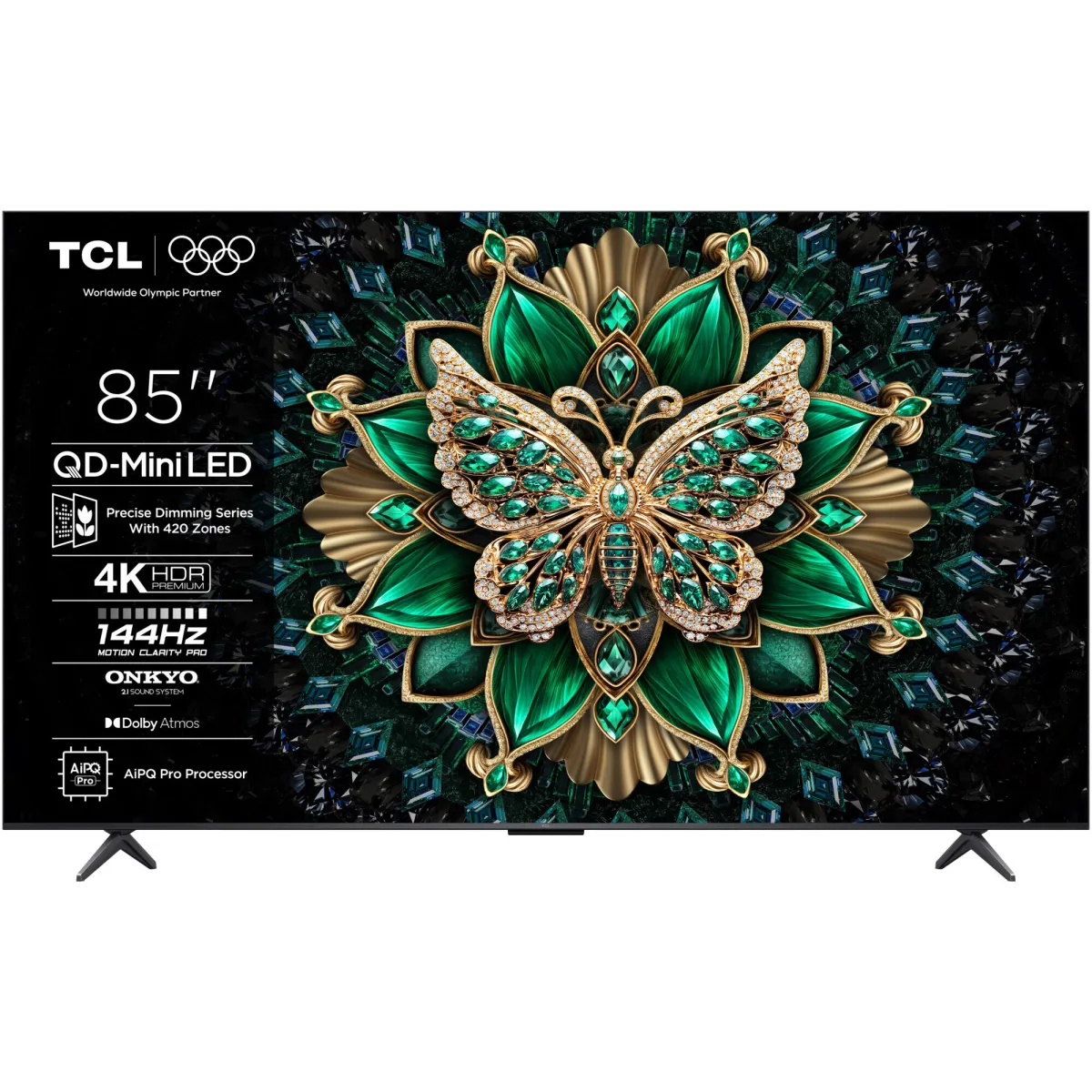 TCL MiniLed 85C6K (2025-ös Modell) Televízió, 214 cm, Smart Google TV, 4K Ultra HD, 100Hz, F energiaosztály