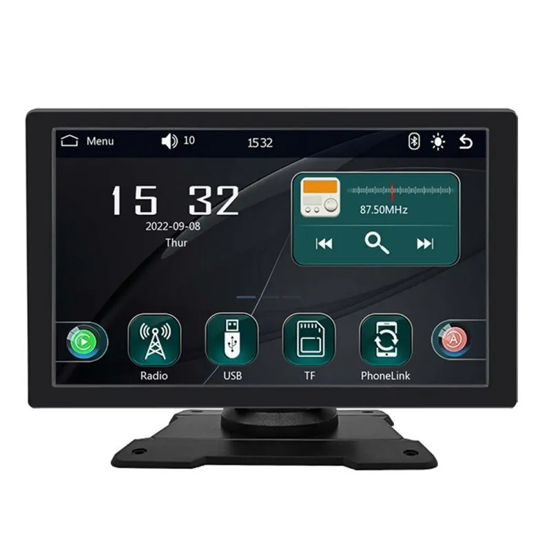Techstar® multimédiás rendszer Apple Carplay/Android 9001P, érintőképernyő, 9 hüvelykes 1024x600 HD IPS, Bluetooth, Mirror Link, TF kártya, USB, AUX, fekete