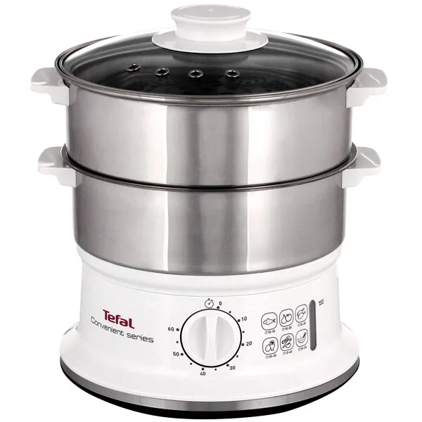 Tefal VC145130 Étel pároló, 6L, mosogatógépben mosható, látható vízszint, Fehér