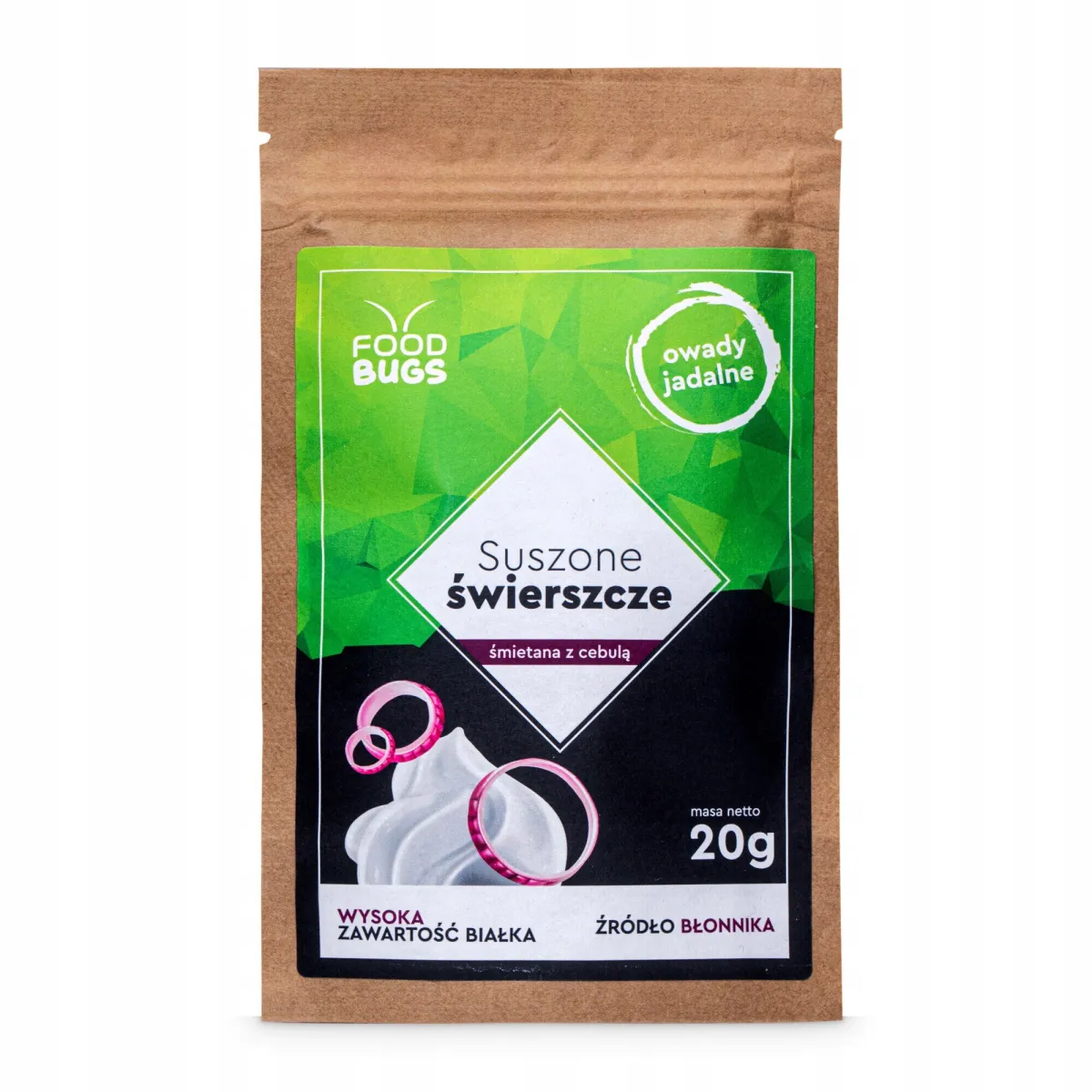 Tejfölös-hagymás ízű ropogós tücskök, Foodbugs, 90g