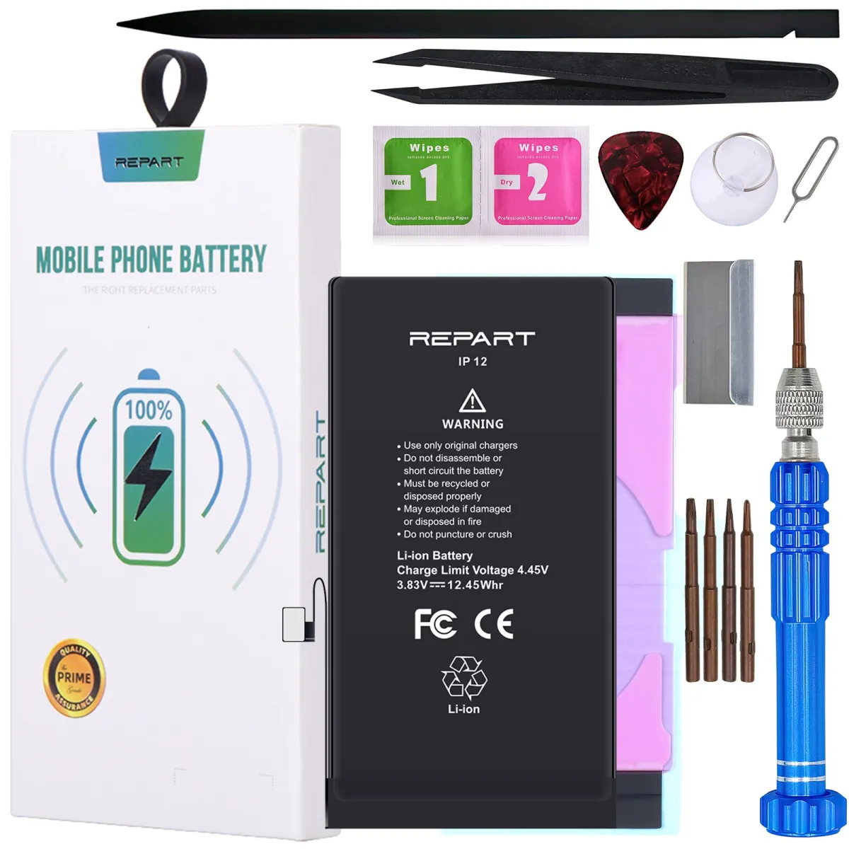Telefon akkumulátor, iPhone 12, 3250mAh, Li-ion, szerszámkészlettel