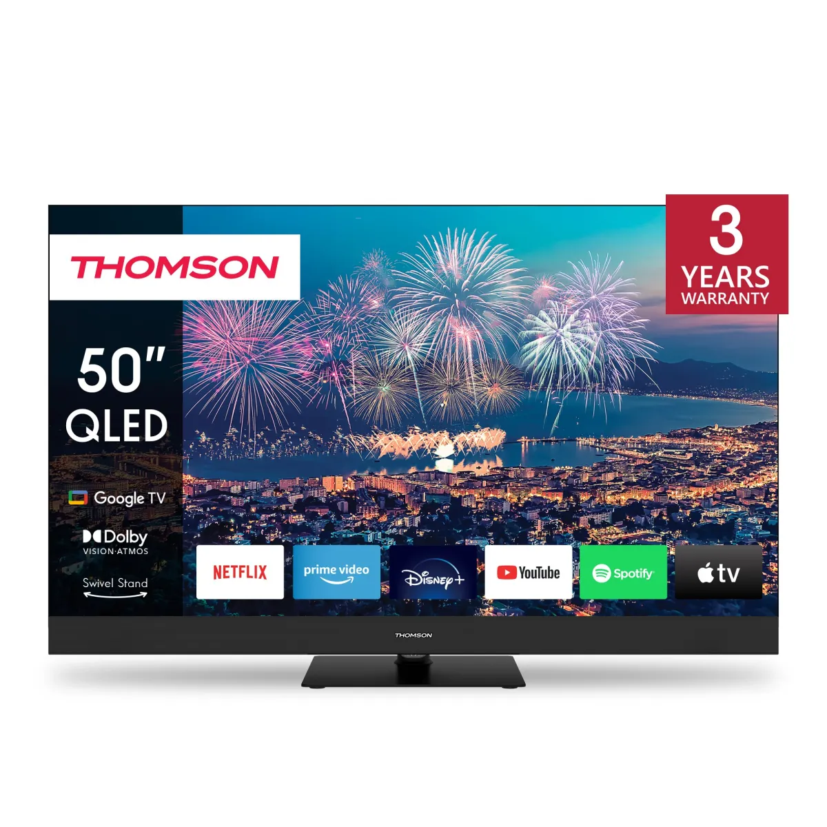 Thomson 50QG6C14 126 cm, 4K, Smart QLED Plus Google Televízió elülső hangszóróval