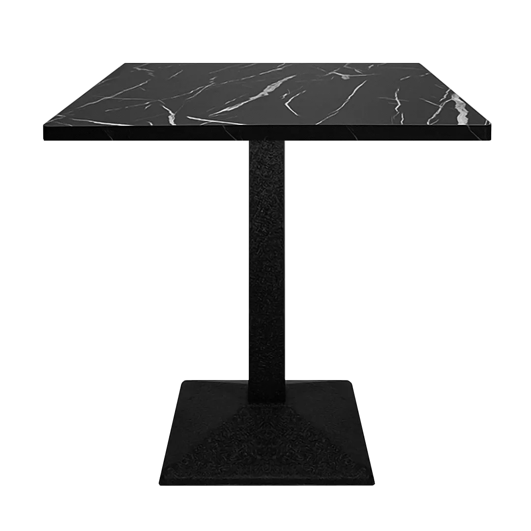 Étkezőasztal 2HOME Square, Fekete márvány, fekete lábú, felső 60 cm