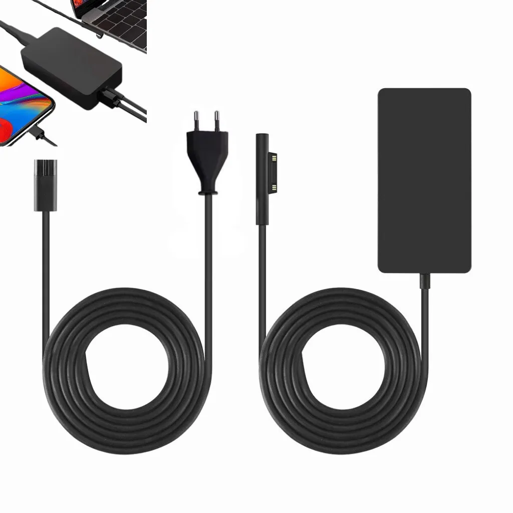 Töltő, Katepote, Microsoft Surface Pro 4 Pro 5 Pro 6 Pro 7 Pro X, 1. könyv 2. könyv 3. könyv, Laptop 1 Laptop 2 Laptop 3, 15 V, 4A, 65 W