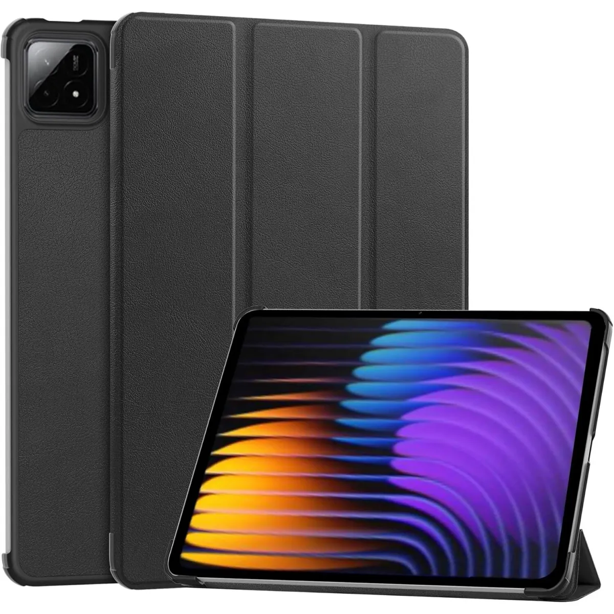 Tok Xiaomi Pad 7/7 Pro állványhoz, alvás/ébresztés védelem 360 - fekete