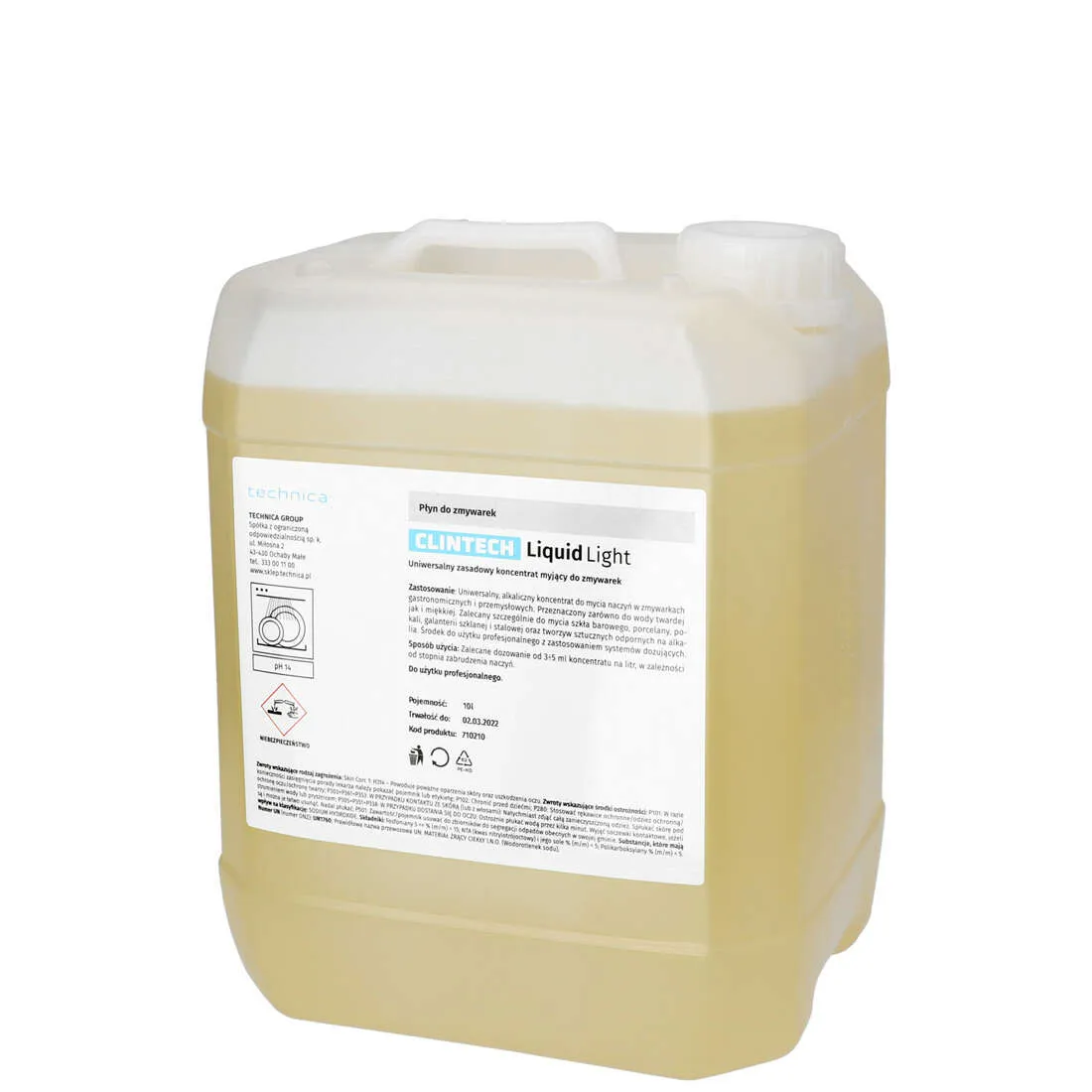 Univerzális mosogatószer mosogatógéphez, CLINTECH, 10 L, Sárga