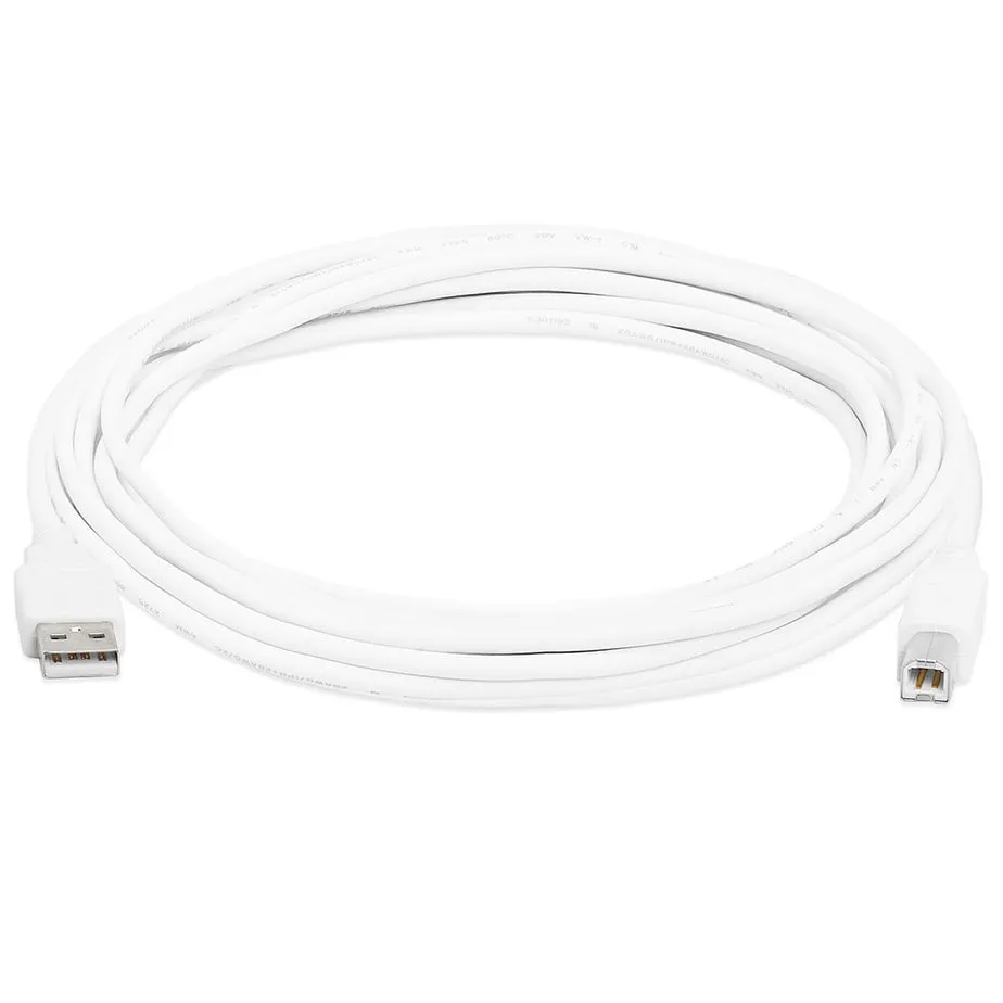USB A - USB B nyomtatókábel, kompatibilis az Epson, Canon nyomtatókkal, fekete, 3 m, fehér