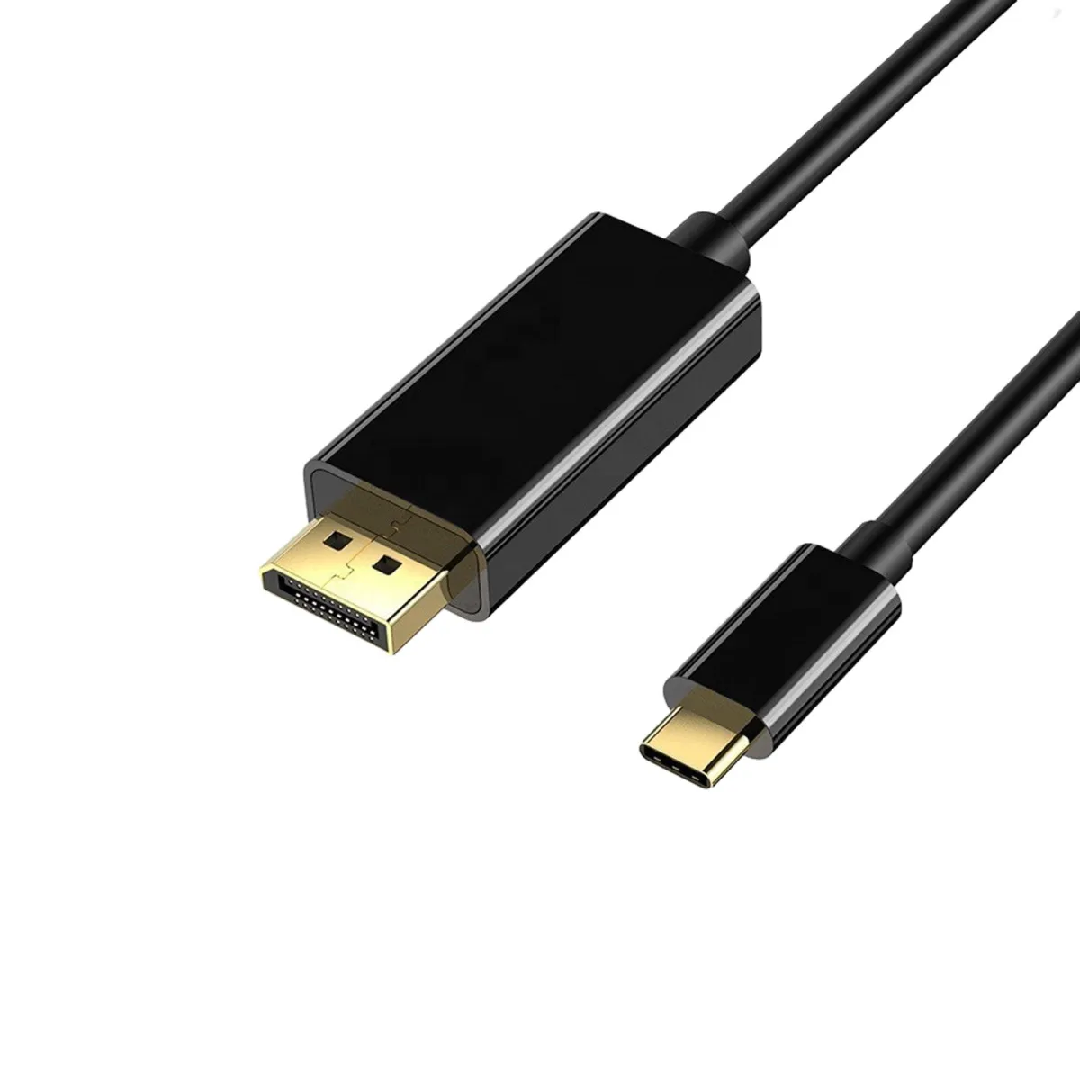 USB C-DisplayPort kábel, Axroad Mall, Digitális audio- és videojelek továbbítása, 4K@60Hz, Képernyő tükrözése vagy kiterjesztése, Akár 18Gbps, Egyirányú, Monitorokhoz, hangszórókhoz, TV-khez, Fém/PVC, 1,8 m, Fekete